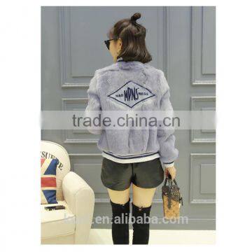 Real Fur Coat For Women Rabbit Fur Baseball Uniform Winter Short Jacket Thick Warm Casual Loose Outwear Genuine Fur Coat Female photo-3