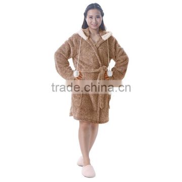 Cation fabric hooded bath dress robe set