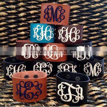 Hot Selling Personalized Monogram Leather Cuff photo-2