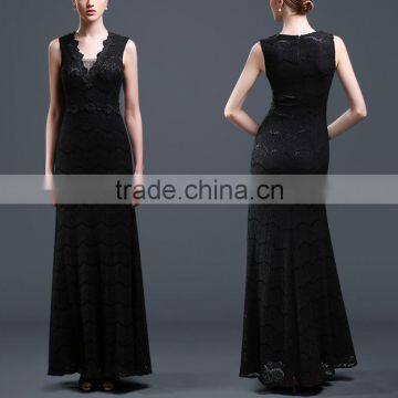 V Neck Split Dresses Women Sexy Lace Long Maxi Designer One Piece Party Dress for Evening photo-3