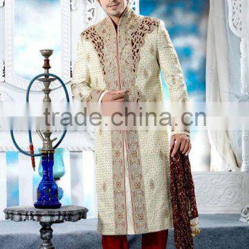 Cream Banarasi Royal Look Sherwanis