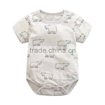 Newborn Summer Full Animal Printing Cotton Baby Bodysuit photo-2