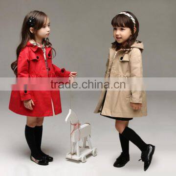 New Design Girls Coat 100% Cotton British Style Long Sleeve Keep Warm photo-6