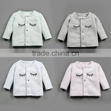 2017 wholesale baby kids girl eyelash coat baby tops o neck children wear out clothes