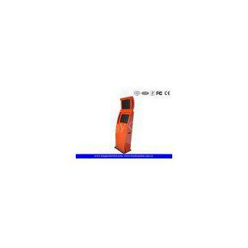 Space Saving Slim Freestanding Touch Screen Kiosk Advertising In Two Displays