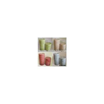 scraped-like snowflake pillar candles