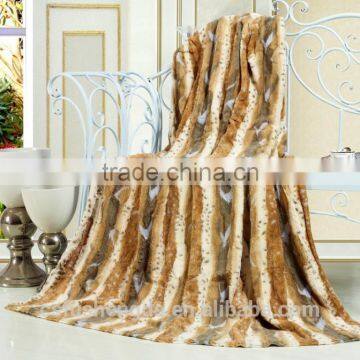 fox fur microfiber plush bear blanket