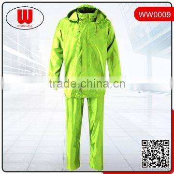 waterproof polyester hi vis rain suit