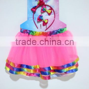 Onbest Wholesale Rianbow Butterfly Wings Party Hairband+Tutu Skirt For Girls