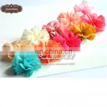 Girl 's Cute Flowers 2013 Hot Sale New Style DIY Mini Chiffon Flowers Solid Ballerina Flowers on sunshine field