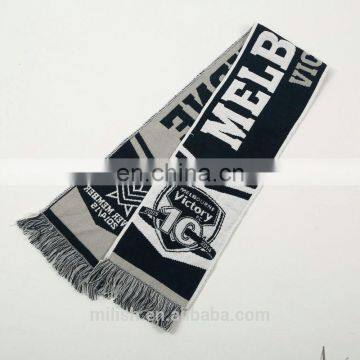 SC-0036 Acrylic soccer scarf custom print knitted jacquard club football fan scarf