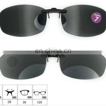 2014 high quality top selling new design polarized lens clip on sunglasses with case