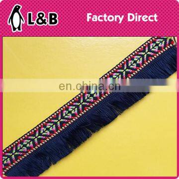 2017 new wholesale popular cotton Jacquard tassel trimming