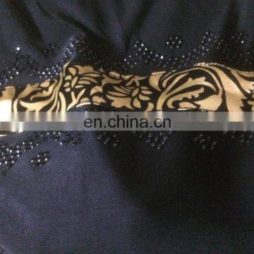 Black Color Velvet Burkha With Printed Satin / Islamic Style Daily Wear Beautiful Burqa For Indian Women (dubai Abaya 2017) photo-5