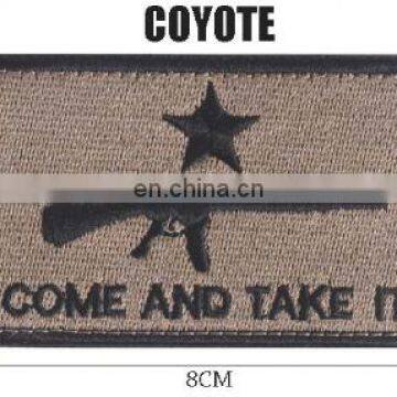 High Quality Cheap Price China Factory COME AND TAKE IT Embroidery Patch, Custom Your Own Design Embroired Badge Patch Velcr