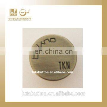 sturdy alloy made denim button with customer's LOGO