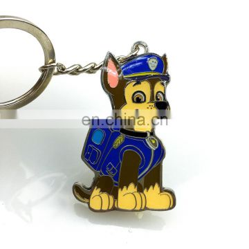 Factory sale promotion gift custom made metal cartoon dog keychain