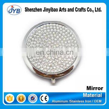 Wholesale Promotional Round Shape Stock Pure Silver Plated Makeup Mirror