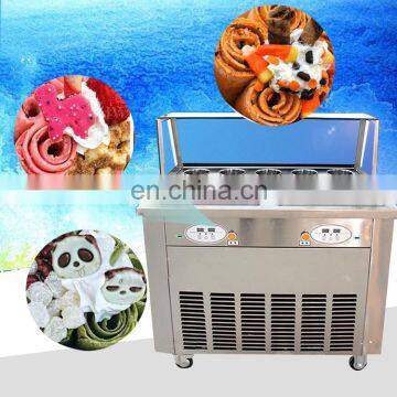 Best rolled double flat pan fried ice cream machine,fry ice pan machine with best quality