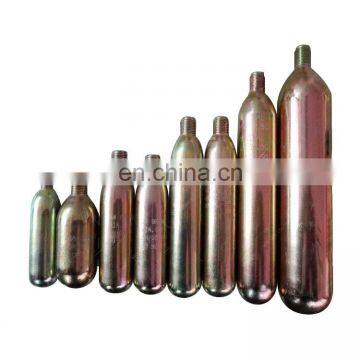 High Pressure Food Grade 8g 12g 16g 33g 60g Mini N2o Co2 Cartridge Small Co2 Gas Cylinder Made in China
