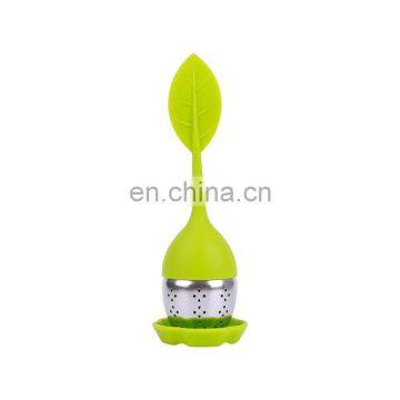 Wholesale Silicone & Stainless Steel Leaf Shape Tea Infuser / Tea Ball