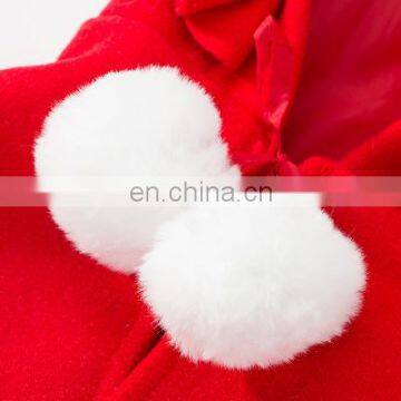 Pet Dog Cat Christmas Clothes Cloak Hoodwinked Woolen Overcoat With Fuzzy Ball for Pomeranian photo-5