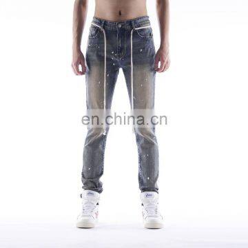 DiZNEW Mens Brand Skinny Stretch Jeans Washed Blue Jeans Men Wholesale photo-3
