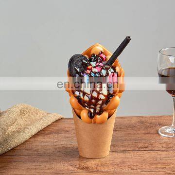 Simulation Eggettes Puff Ice Cream Hongkong Egg Waffle Bubble Waffles Sample Window Display Fake Food Props Model