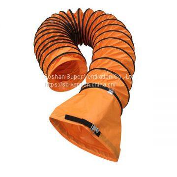 Flexible Duct Hose With Buckle and Belt Coupling Flexible Ducting Supplier Ventilation Products Yellow Air Distribution Duct