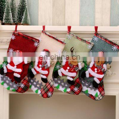 2020 Amazon Hot Sale Snowman Santa Christmas Sock Gift Bags photo-3