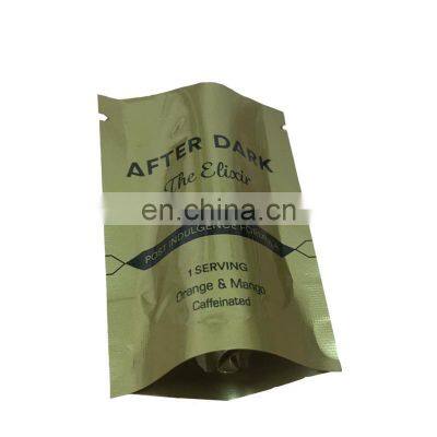 Gold Printed Cosmetic Sealed Bag Small Size Tea Sachet Food Plastic Snack Heat Seal Gravure Printing Three Side Sealed Bag photo-4