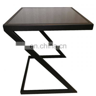 HOT Sell living room table America style sofa side table metal table with glass top