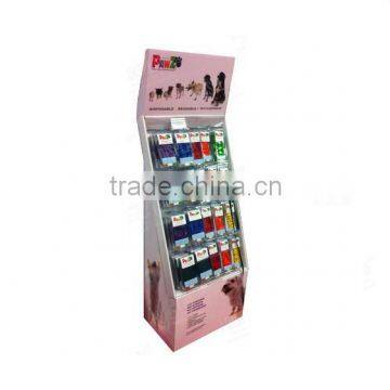 OEM printing supermarket socks cardboard display shelf with hook