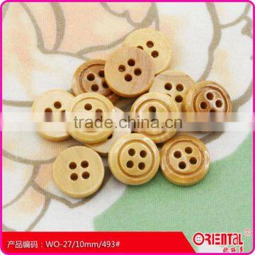 Customizable Sewing Holes Natural Yellow Wooden Button photo-3