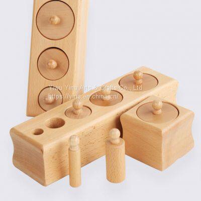 Knobbed Cylinder Montessori, Montessori Cylinders With Knobs Socket Montessori Materials Educational Toys (Set of Four) photo-3