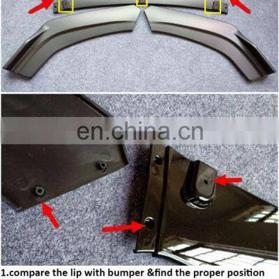 ChangZhou HongHang Manufacture ABS Material Black/Carbon Fiber Universal Front Lips Diffusers For All Cars Sedon Cars photo-5