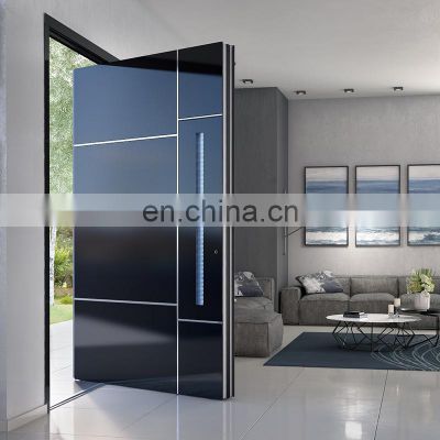 Italian luxury design stainless steel entrance doors exterior security front pivot door modern entry black aluminum pivot door