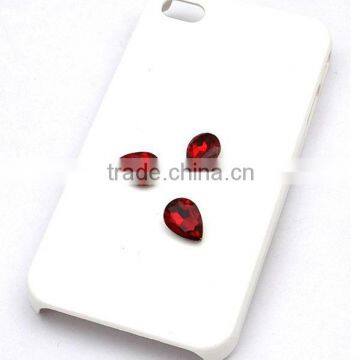 Mobile Phone Case Accessories 14X10mm Teardrop Red Rhinestone DIY Decoration