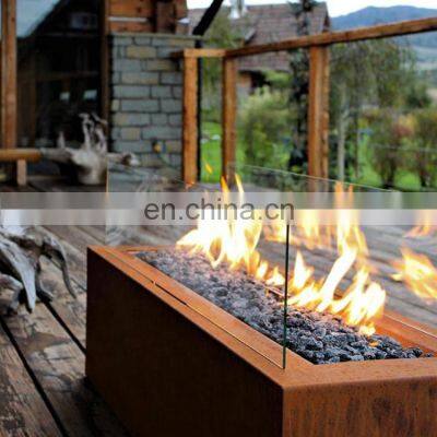 Outdoor Backyard Garden Heater Wood Burning Corten Steel Woodfired Fireplace