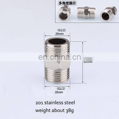 Super Whole Male Female Ttraight Nipple Stainless Steel 201 Threaded T Pipe Fitting photo-5