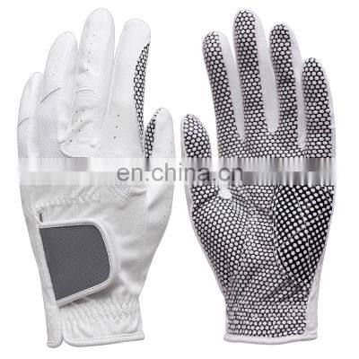 High Quality  Grip Soft Comfortable Leather white left right hand Players Men's Golf Gloves Custom golf gloves