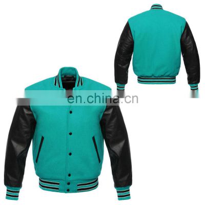 Popular Custom Wholesale Plain retro style varsity Jackets / Premium quality wool letterman style varsity jacket