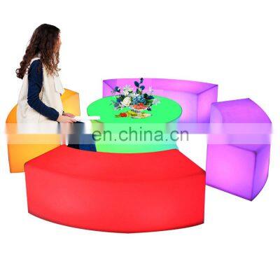 Glowing Party Nightclub Outdoor Furniture Led Sofa Hookah Lounge Glowing Led Chairs and Tables Furniture Sectional Sofas Set photo-2