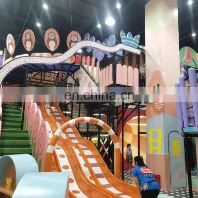 High Quality Kids Space Theme Indoor Playground with big slides for sale