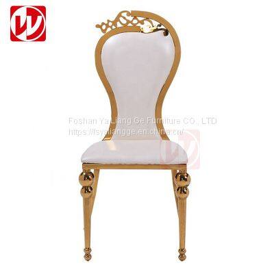 Modern Restaurant Furniture Hotel Luxury Wedding Chair Rose Gold Stainless Steel Banquet Chairs photo-4