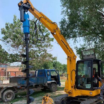 Factory Manufacture 1.5ton Excavator Earth Auger Attachment Soil Drilling Auger Drilling Machine photo-2