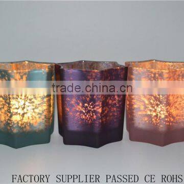 Online Sea Green & Gold Nautical Mercury Glass Fluted Tea Light Candle Holders Home Deco photo-5