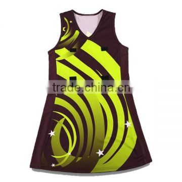 Custom made dry fit fabric netball dress for girls