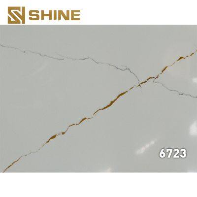 Latest Marble Artificial Quartz Stone Calacatta White Quartz Slab Widely Used photo-5