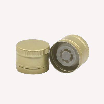 Gold Color Aluminium Olive Oil Bottle Cap Non Spill 31.5mm 30mm Plastic Oil Pourer Caps Closures